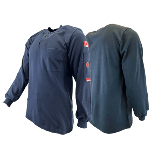 Atlas AR/FR Navy Henley Shirt 403NB