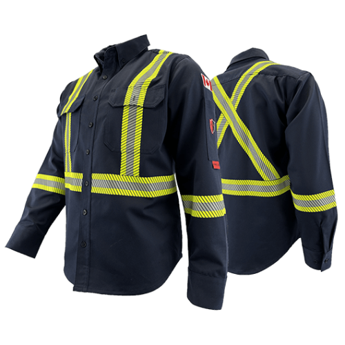 Atlas Guardian® Navy Stripped FR/AR Work Shirts 404STNB