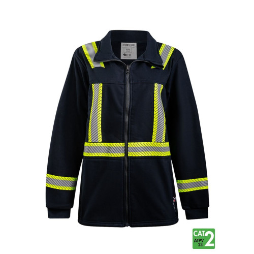 IFR Full Zip Navy FR Striped Fleece Jacket OSN324