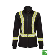 IFR WOMEN’S SEGMENTED STRIPED NAVY FLEECE FULL ZIP OSN375